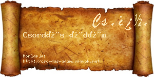 Csordás Ádám névjegykártya