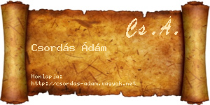 Csordás Ádám névjegykártya