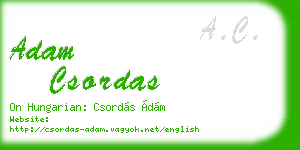 adam csordas business card